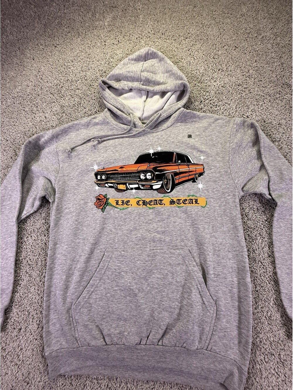 Latino Heat Wrestling Hoodie WWE Size Large Gray Eddie Guerrero NWT